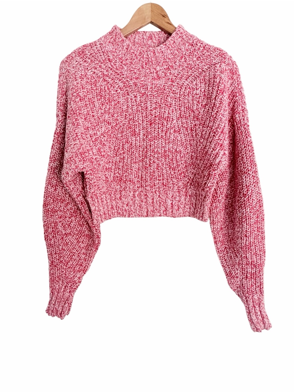 KULE Pink & White Knit Sweater w/Side Slit Detail Sz S
